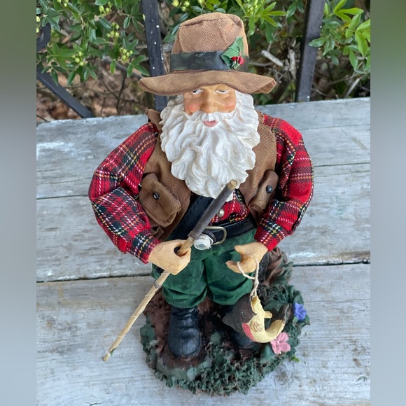 Vintage Clothtique Possible Dreams Santa Fishing fisherman cottage decor - Picture 2 of 7